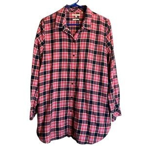 Women's Barbour Windbound shirt tunic in pink black plaid size 10